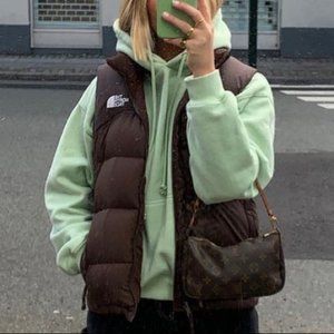 Brown North Face 700 Nuptse Vest
